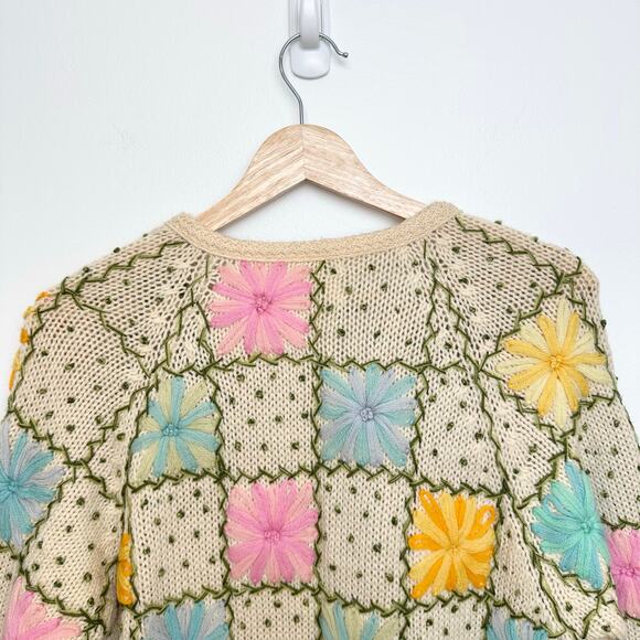 Vintage Lilly of California Granny Square Midi Cardigan Retro | Pastel | SZ M/L - Picture 9 of 13